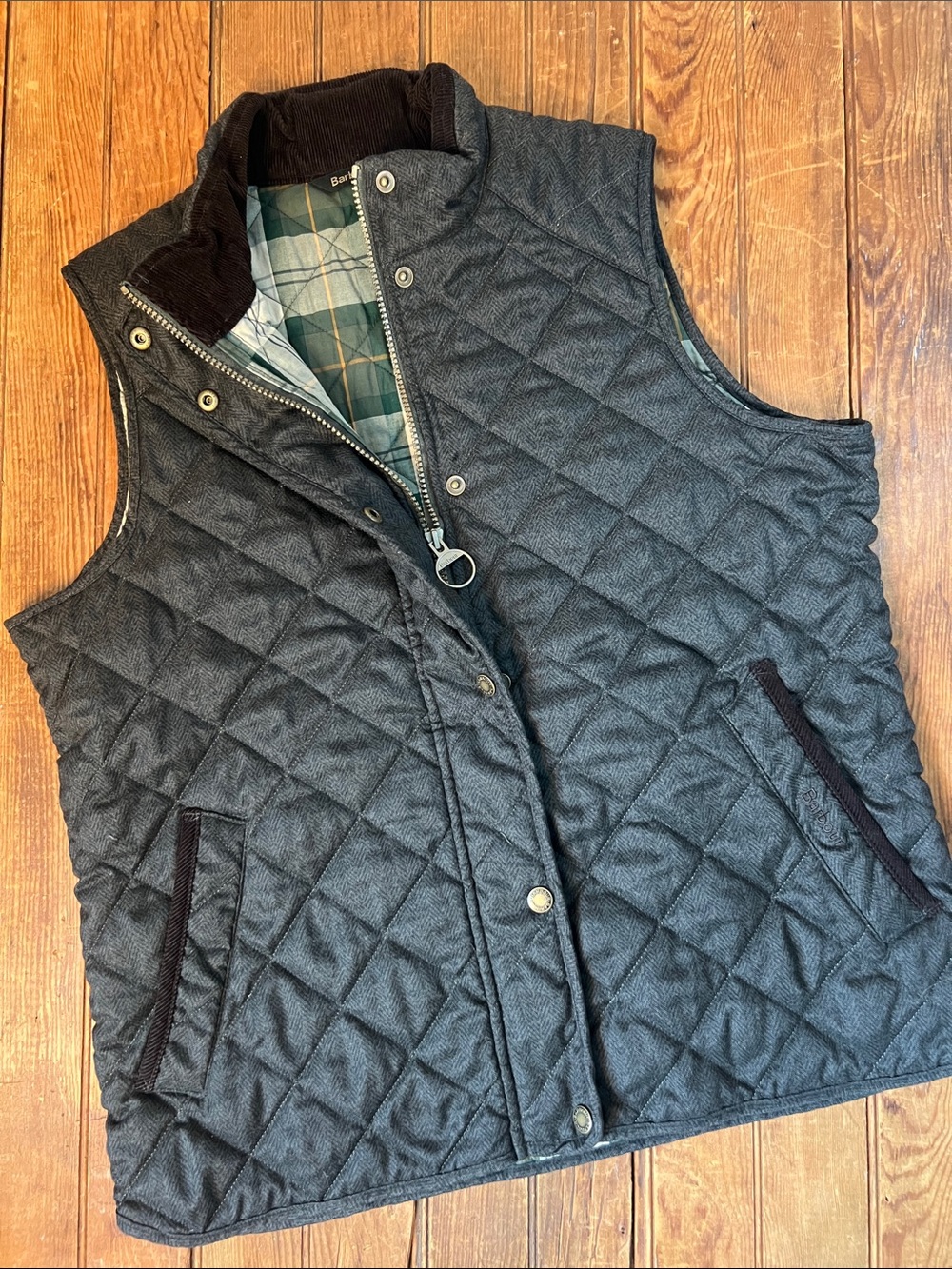Women’s Barbour Quilted Vest Jacket wilderness collection green size 12 EUC